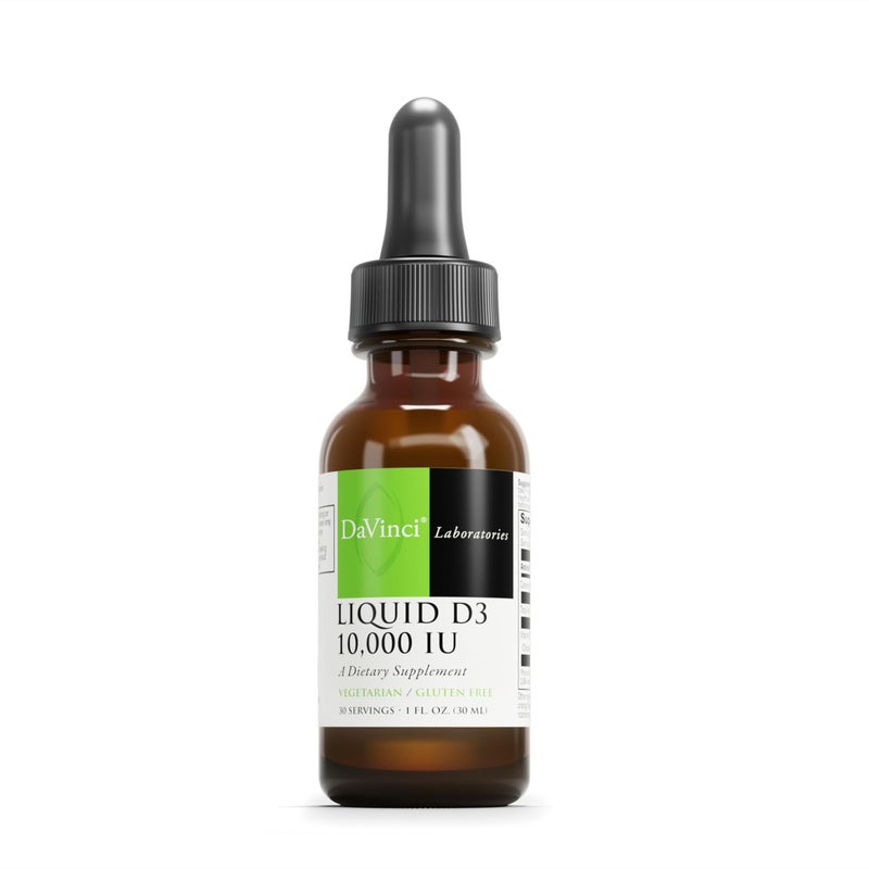DAVINCI Labs Liquid D3 10000 IU Helps Support Bone Health Immune Support Heart Health with Vitamin D3 Gluten Free Vegetarian 1 Fl Oz 30 Servings